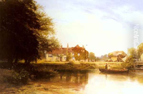 The Swan at Pangbourne Oil Painting by George Vicat Cole