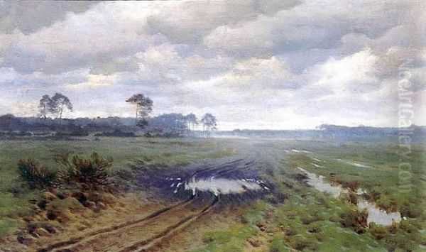 Droga Przez Laki, Ok. 1900 R. Oil Painting by Jan Grubinski