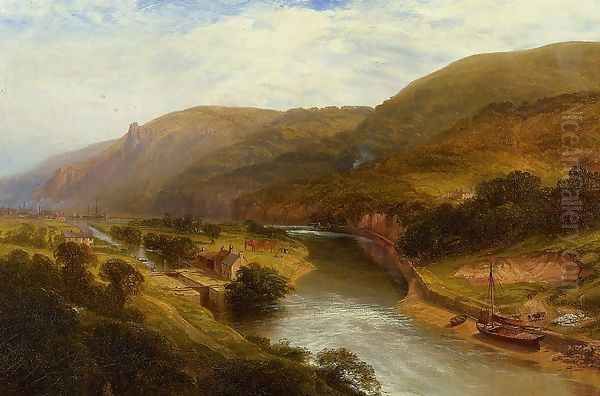 On the Tamar, Devon Oil Painting by George Vicat Cole