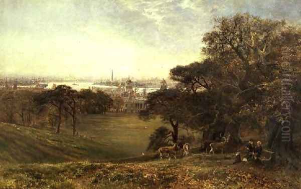 View of the Thames at Greenwich Oil Painting by George Vicat Cole