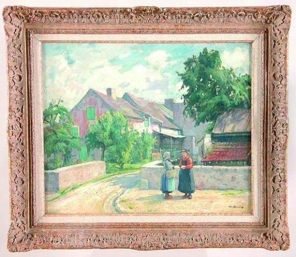 village De Bretagne Oil Painting by Maurice Grun