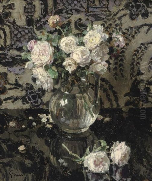 White Roses Oil Painting by Maurice Grun