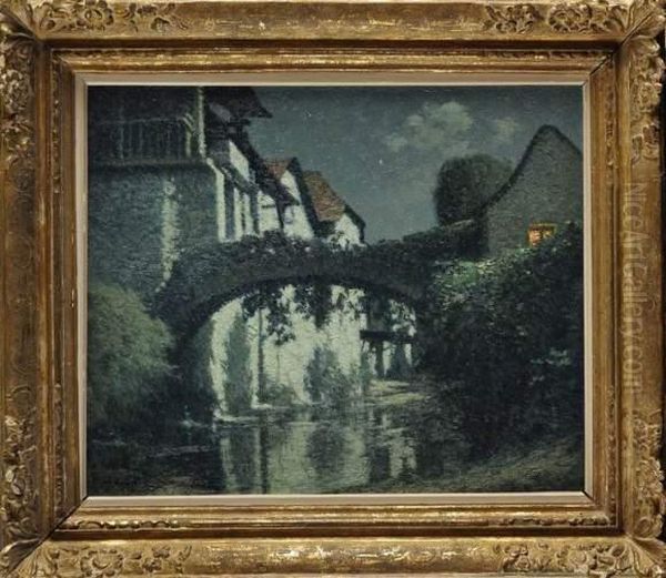 Le Pont Au Clair De Lune Oil Painting by Maurice Grun