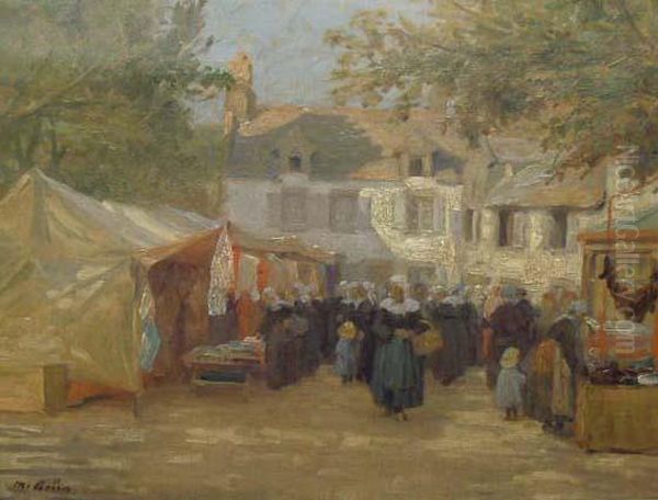 Markt Inder Bretagne Oil Painting by Maurice Grun