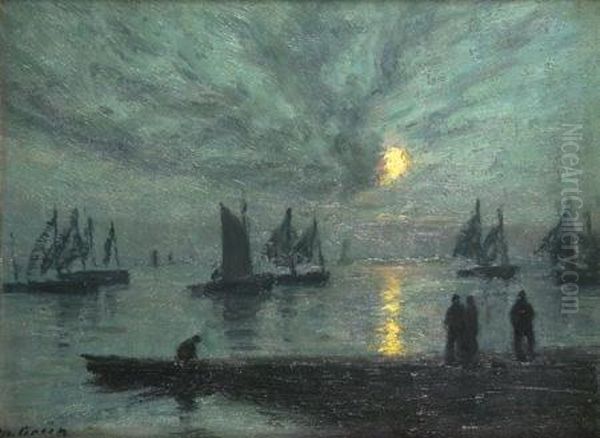 Port Au Crepuscule Oil Painting by Maurice Grun