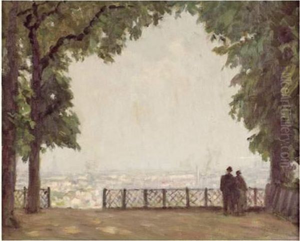 Paris, Vue De Montmartre Oil Painting by Maurice Grun