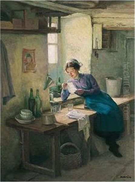 La Lettre Oil Painting by Maurice Grun