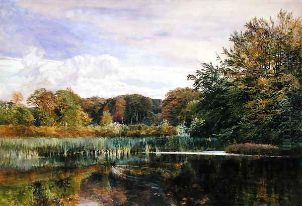 The Mill Pond, Evelyn Woods, 1860 Oil Painting by George Vicat Cole