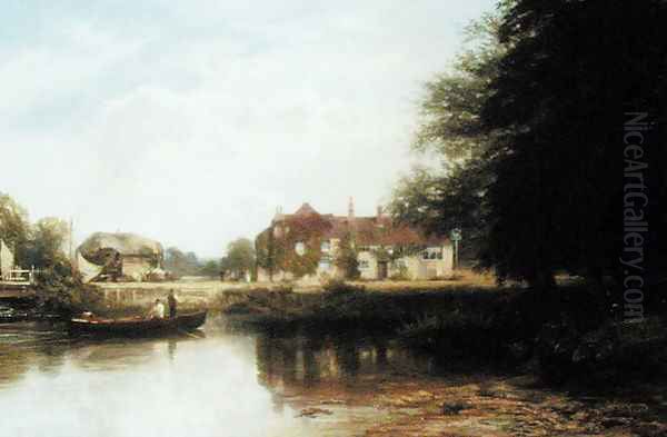 The Swan at Pangbourne 2 Oil Painting by George Vicat Cole