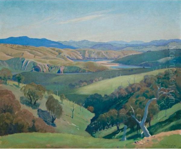 Study For 'on The Murrumbidgee' Oil Painting by Elioth Gruner