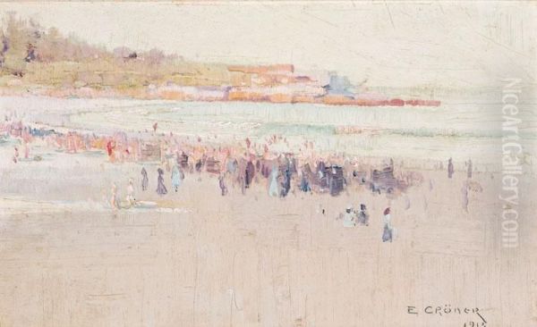 Figures At Coogee Oil Painting by Elioth Gruner