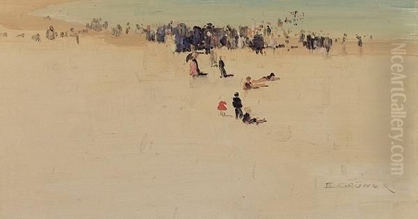 Along The Sands Oil Painting by Elioth Gruner