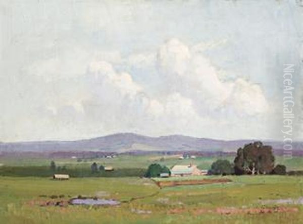 Rural Landscape, New South Wales Oil Painting by Elioth Gruner