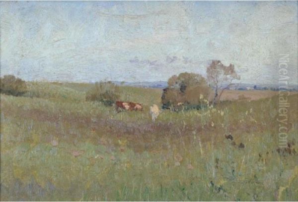 The Unploughed Field Oil Painting by Elioth Gruner