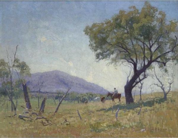 Mingoola Valley Oil Painting by Elioth Gruner