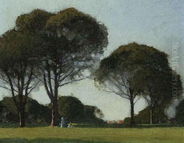 In Parramatta Park Circa 1922 Oil Painting by Elioth Gruner