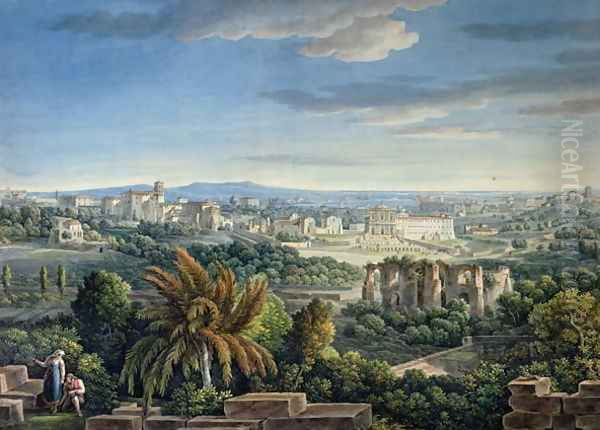 View of the Celian Hill, Rome, c.1800 Oil Painting by Louis Francois Cassas