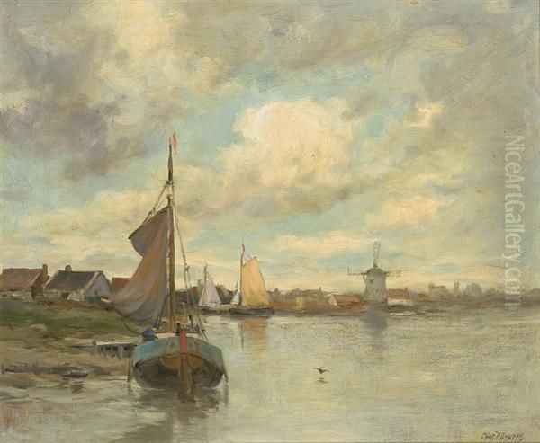 At Leidschendam Oil Painting by Charles Paul Gruppe