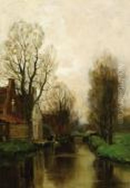 A Quiet Morning At Voorburg Oil Painting by Charles Paul Gruppe