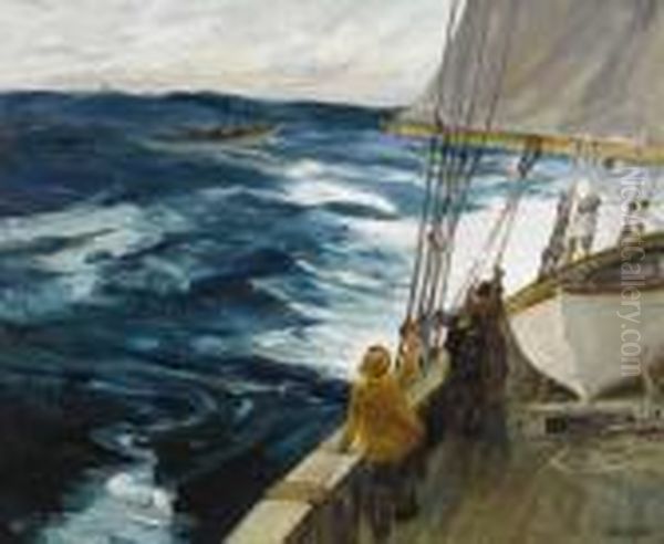 On High Seas Oil Painting by Charles Paul Gruppe