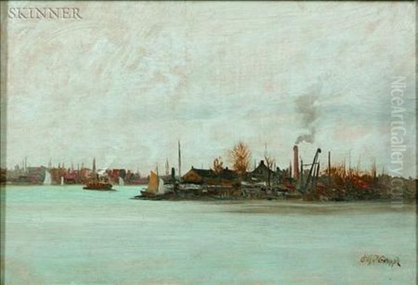 Gloucester Harbor Oil Painting by Charles Paul Gruppe