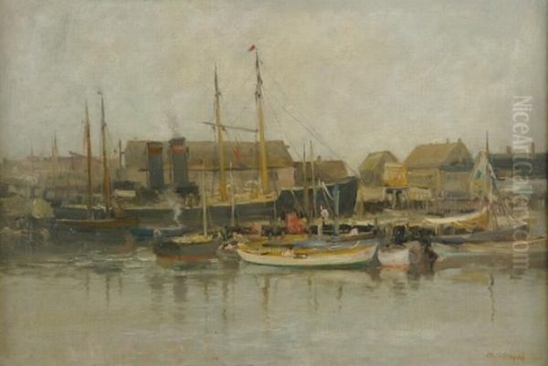 Gloucester Harbor Oil Painting by Charles Paul Gruppe