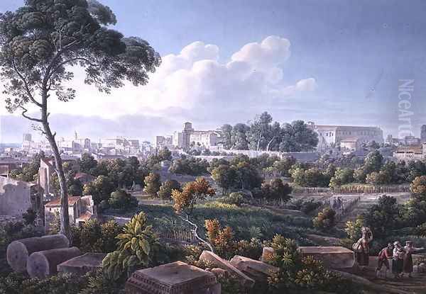 View of the Esquiline Hill, Rome, c.1800 2 Oil Painting by Louis Francois Cassas