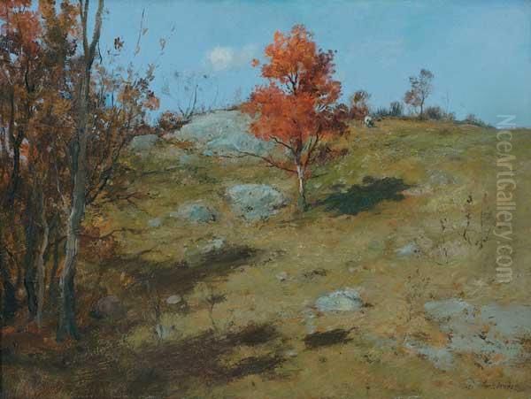 ''autumn Hilltop At Lyme, Connecticut'' Oil Painting by Charles Paul Gruppe