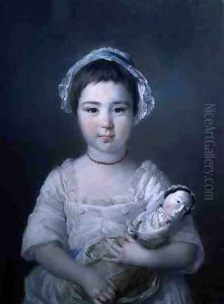 A Portrait of Lady Ann Fitzpatrick Holding a Doll Oil Painting by Francis Cotes