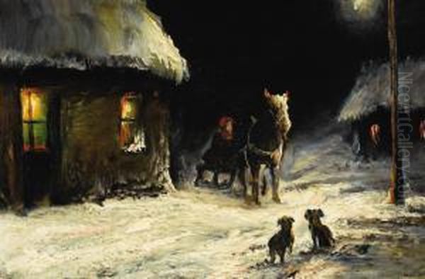 Winter Oil Painting by Petr Nicolaevich Gruzinsky