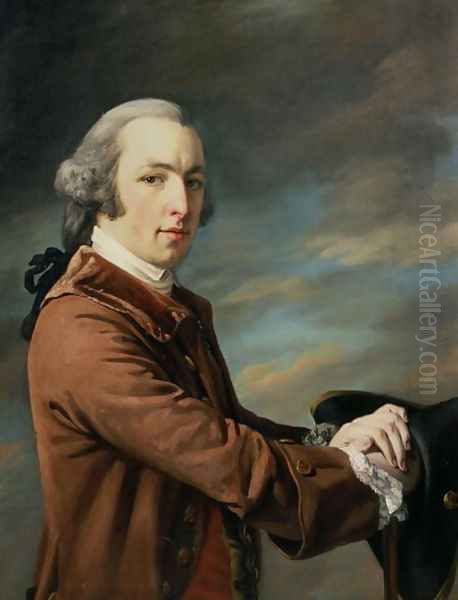 Portrait of a gentleman considered to be Sir Peter Byrne Leicester, Baronet (1732-70) Oil Painting by Francis Cotes