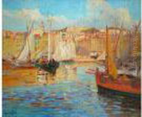 Le Port De Saint-tropez Oil Painting by Laurent Gsell