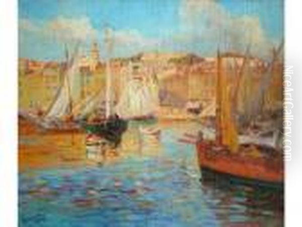 Le Port De Saint-tropez. Oil Painting by Laurent Gsell