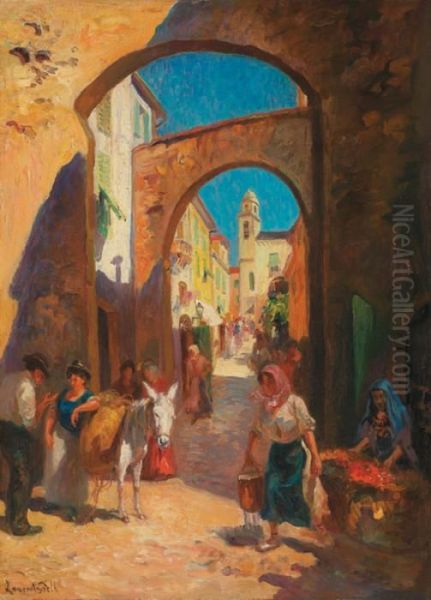 Marche A San Remo, Provence Oil Painting by Laurent Gsell