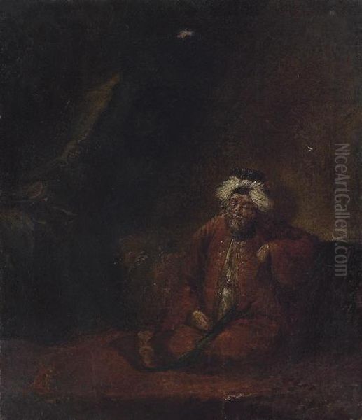 A Seated Oriental Oil Painting by Giovanni Antonio Guardi