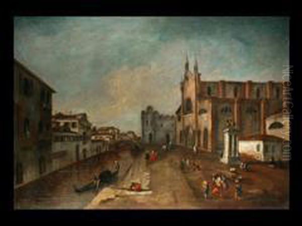 Venezianische Ansicht Oil Painting by Giovanni Antonio Guardi