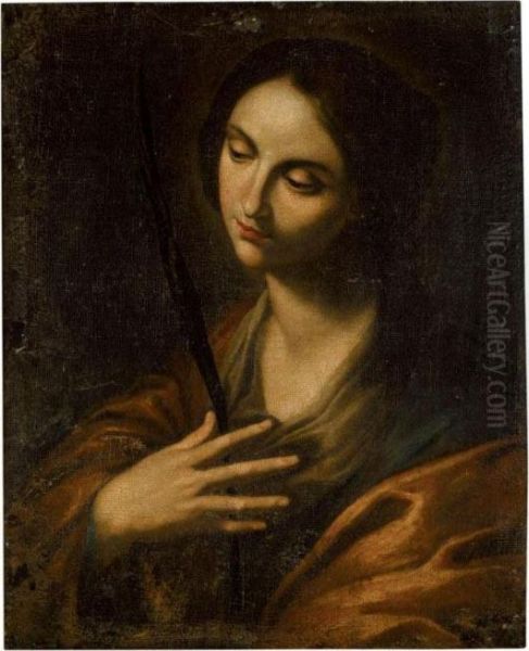 Saint Catherine In Prayer Oil Painting by Francesco Guarino