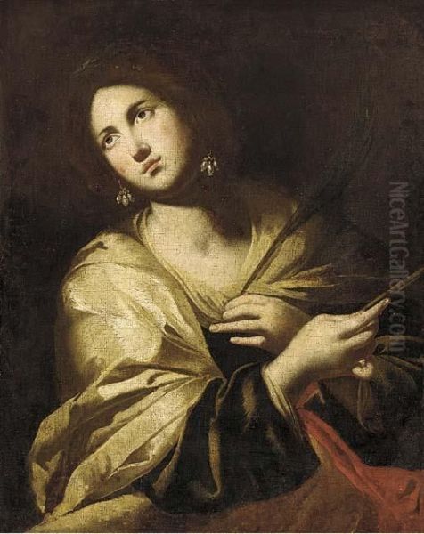 A Female Saint Oil Painting by Francesco Guarino