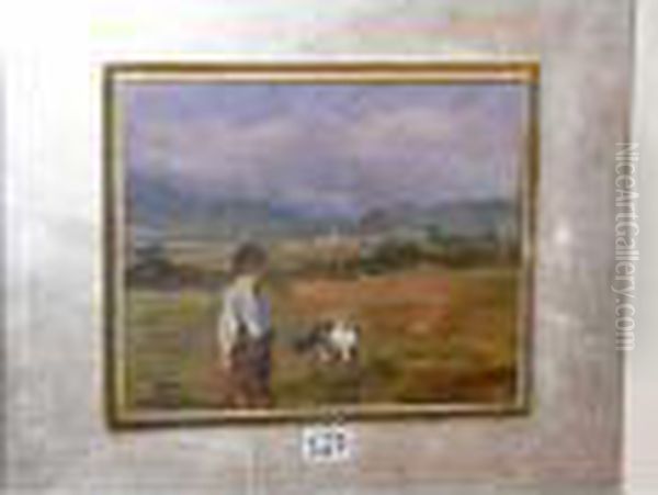 Pascolo In Piemonte Oil Painting by Giovanni Guarlotti