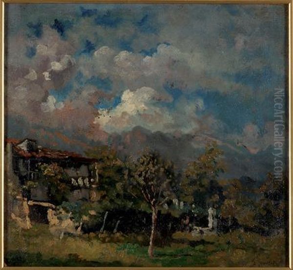 Cascinale Di Collina Oil Painting by Giovanni Guarlotti