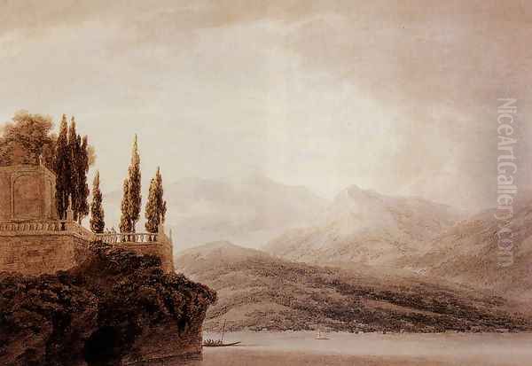 Isola Bella On Lago Maggiore Oil Painting by John Robert Cozens