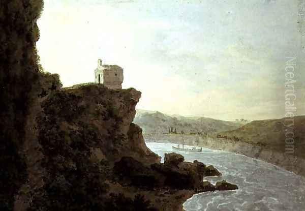 View on the Tiber near Ponte Molle, three miles from Rome, 1780 Oil Painting by John Robert Cozens