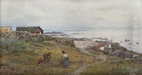 From Torekov By Kattegat Oil Painting by Hans Fredrik Gude