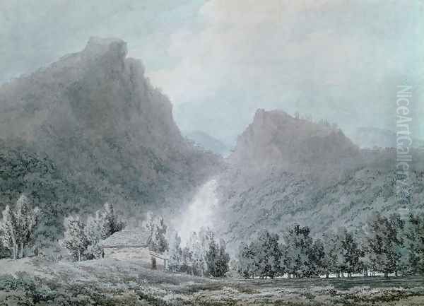 The Falls of Lodore Oil Painting by John Robert Cozens