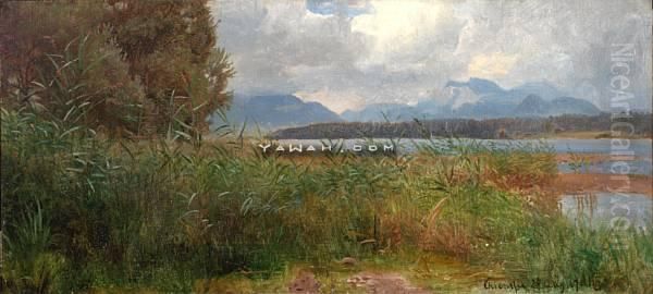 Sivstudie, Chiemsee Oil Painting by Hans Fredrik Gude