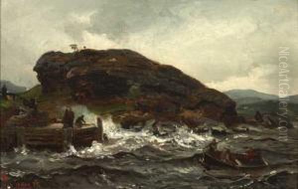 Tordenveirsstudie Oil Painting by Hans Fredrik Gude