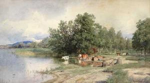 Sommerlandskap Oil Painting by Hans Fredrik Gude