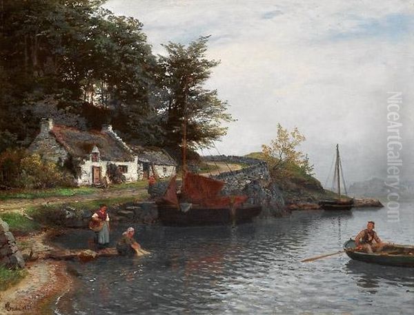 Bukt I Det Vestlige Skottland 1880 Oil Painting by Hans Fredrik Gude