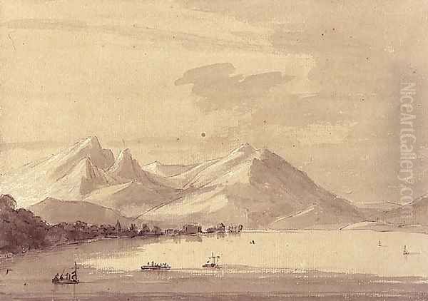 Lake Como Oil Painting by John Robert Cozens