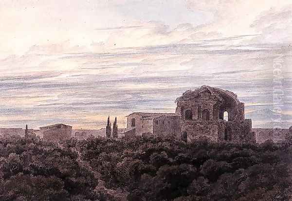 Temple of Minerva Medica Oil Painting by John Robert Cozens